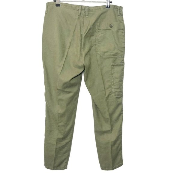 The Great Carpenter Slim Pants Army Green Women’s Size 27 High Rise Twill - Picture 5 of 13